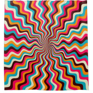 Funky wavy multicolored sunburst background art. 7