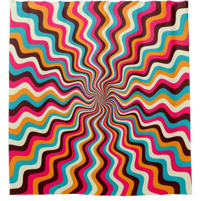 Funky wavy multicolored sunburst background art. 7 (Front)