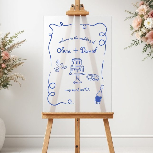 Funky Whimsical Main Lettré Affiche de bienvenue (Créateur téléchargé)