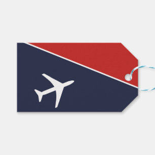 Funky White Plane Airplane Pilot Aviation Gift Tags
