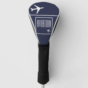 Funky White Plane Airplane Pilot Aviation Golf Head Cover
