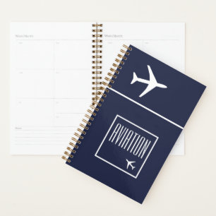 Funky White Plane Airplane Pilot Aviation Planner