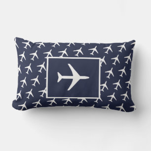 Funky White Plane Airplane Pilot Flying Cushion