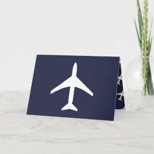 Funky White Plane Pilot Flying Greeting Card