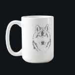 Funky Wolf Head Face Sketch Coffee Mug<br><div class="desc">Funky Wolf Head Face Sketch Coffee / Tea Mug Cup to add to your home / office drinkware collection. A cool present / gift idea for all who love custom design items,  positive vibes,  wolves,  wild animals and nature etc.</div>