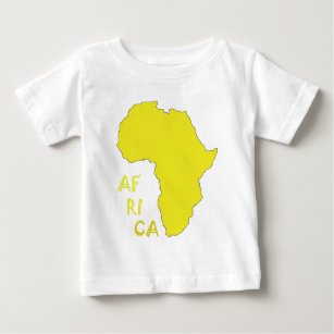 Funky Yellow Africa Map Baby T-Shirt