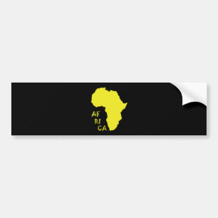 Funky Yellow Africa Map Bumper Sticker