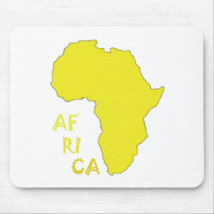 Funky Yellow Africa Map Mouse Pad