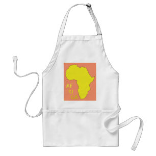 Funky Yellow Africa Map Standard Apron