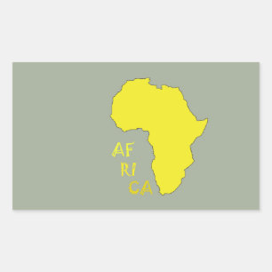 Funky Yellow Africa Map Sticker