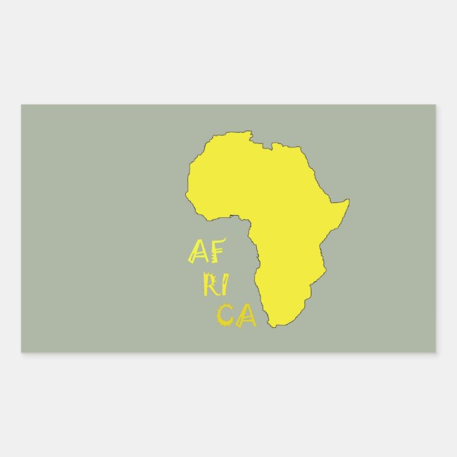 Funky Yellow Africa Map Sticker (Front)
