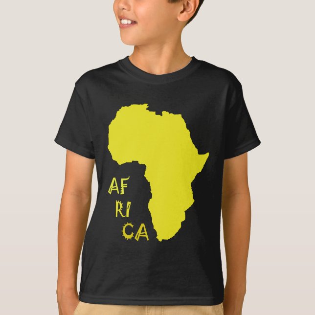 Funky Yellow Africa Map T-Shirt (Front)
