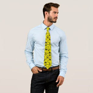 Funky Yellow Dollar Euro Money Pattern Tie