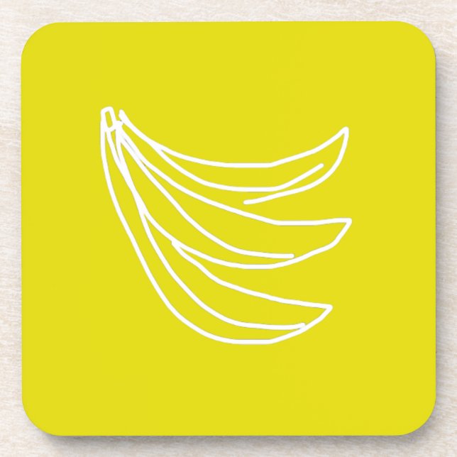 Funky yellow happy banana coaster (Front)