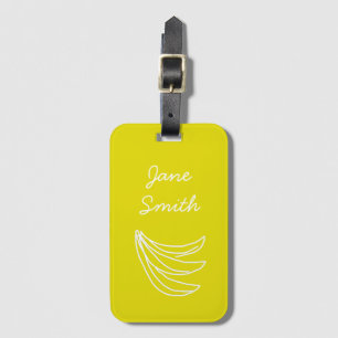 Funky yellow happy banana luggage tag