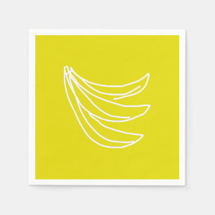 Funky yellow happy banana napkin