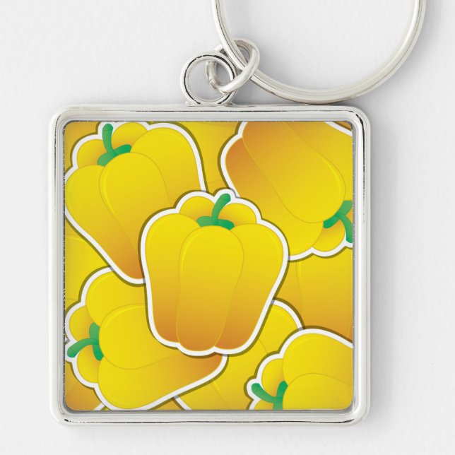 Funky yellow pepper keychain (Front)