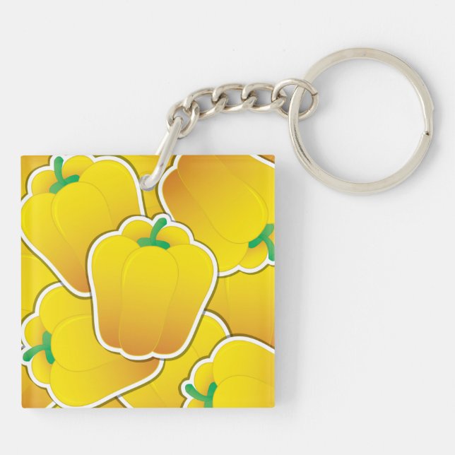 Funky yellow pepper keychain (Back)