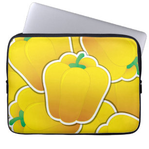 Funky yellow pepper laptop sleeve
