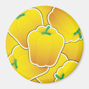 Funky yellow pepper magnet