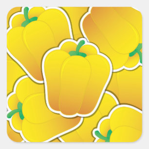 Funky yellow pepper square sticker
