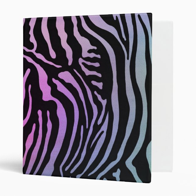 Funky Zebra Pastel Rainbow Binder (Front/Inside)