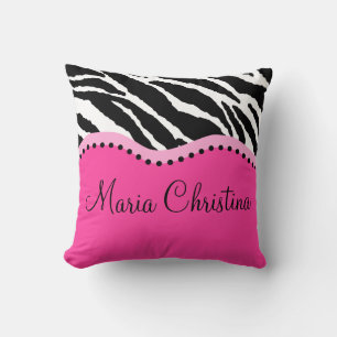 Funky Zebra Personalized Pillows