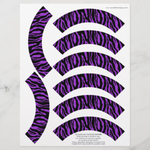 Funky Zebra Print Purple Mini Cupcake Wrappers