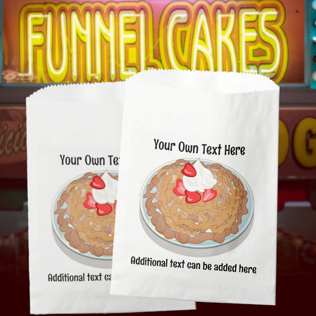 Funnel Cake on plate with 2 custom text fields Favour Bag (Creator Uploaded)