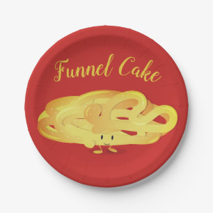 Funnel Cake smiling character   Paper Plate