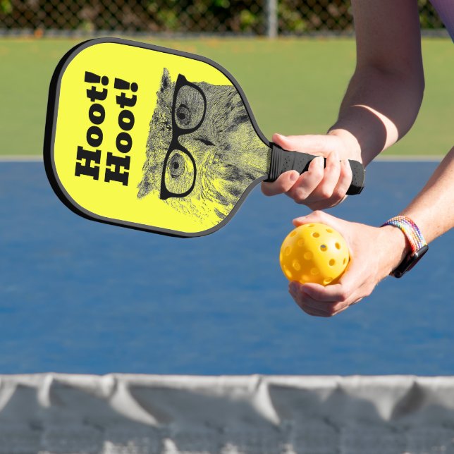 Funniest owl with black spectacles pickleball paddle (Insitu)