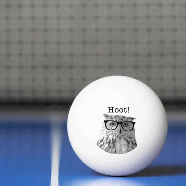 Funniest owl with spectacles table tennis ping pong ball (Net)
