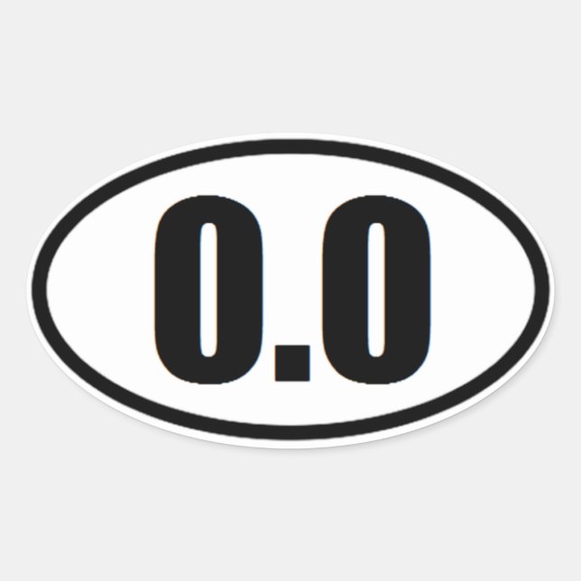 Funny 0.0 Marathon runner sticker (Front)