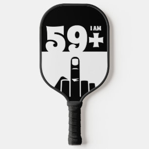 Funny 0th Birthday Gift, 59 Plus one Chequered Pickleball Paddle