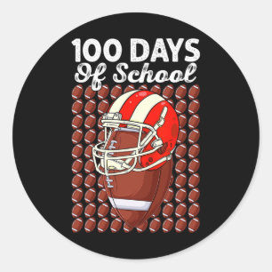 Funny 100 Days Of School Football 100 Days Smarter Classic Round Sticker