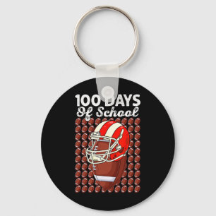 Funny 100 Days Of School Football 100 Days Smarter Keychain