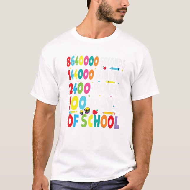 Funny 100 Days of School Outfit for Math Teachers  T-Shirt (Front)