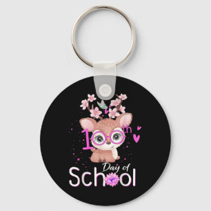 Funny 100 Days Of School Shirt Deer 100th Day Of S Keychain