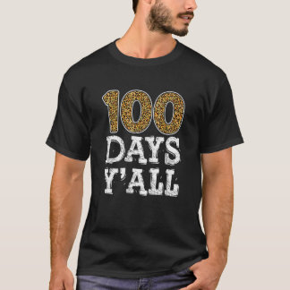 Funny 100 Days Of School Shirt, Leopard Teacher Bo T-Shirt