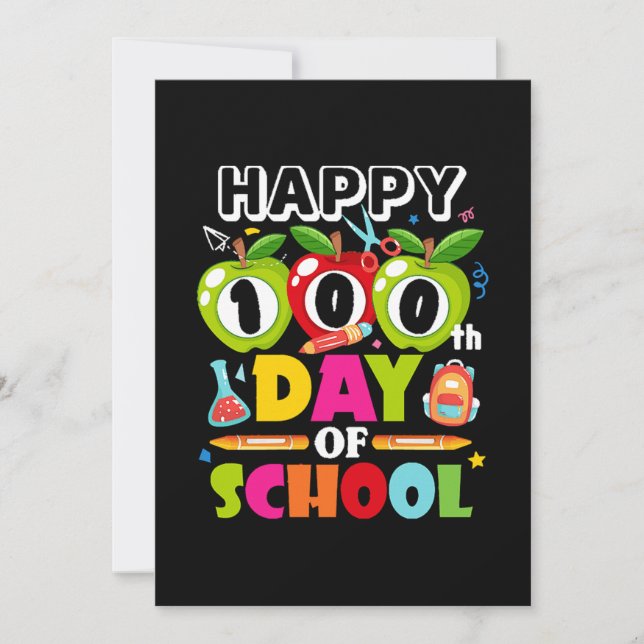 Funny 100 Days School Gift Happy 100Th Day Of Scho Save The Date (Front)