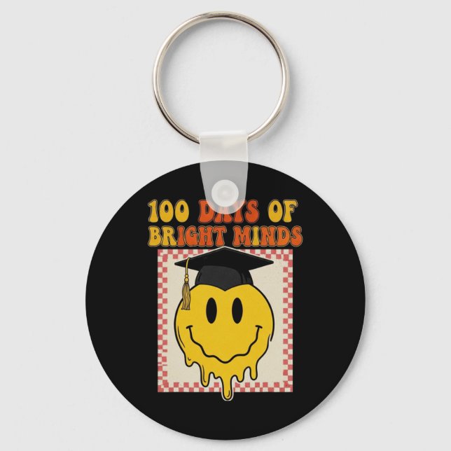 Funny 100th Day Of School For Teacher Or Student _ Keychain (Front)