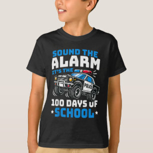 Funny 100th Day Of School Police Car 100 Days Of S T-Shirt