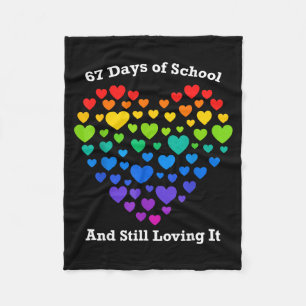Funny 100th Day Of School Shirt Teacher Heart Vale Fleece Blanket