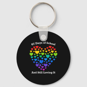 Funny 100th Day Of School Shirt Teacher Heart Vale Keychain