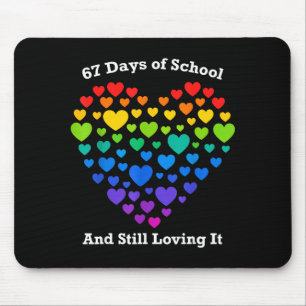 Funny 100th Day Of School Shirt Teacher Heart Vale Mouse Pad