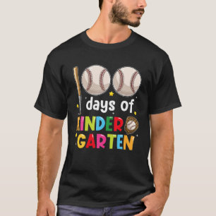 Funny 100Th Days Of School Kindergarten Baseball L T-Shirt