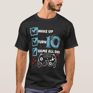 Funny 10 Years Old Gamer 10Th Birthday Party Video T-Shirt