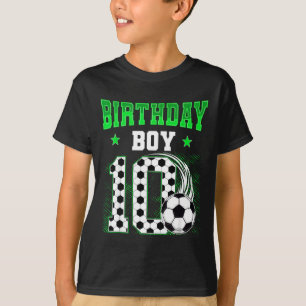 Funny 10th Birthday Boy Soccer Theme Party 10 Year T-Shirt