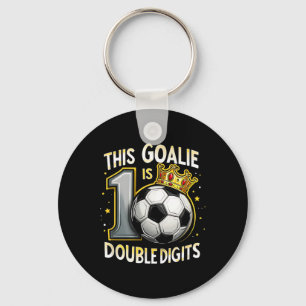 Funny 10th Birthday Soccer Goalie For Boys Keychain