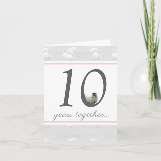 Funny 10th tin husband/ wife anniversary card (Front)